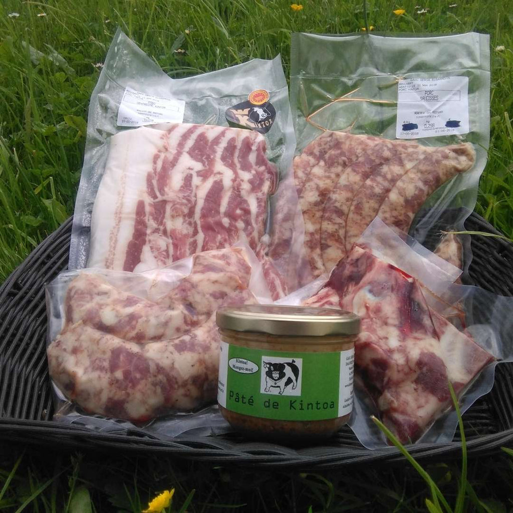 kintoa-varkensvlees, 5 kg verpakking van kintoa-vlees rechtstreeks van boerderij Perekabia