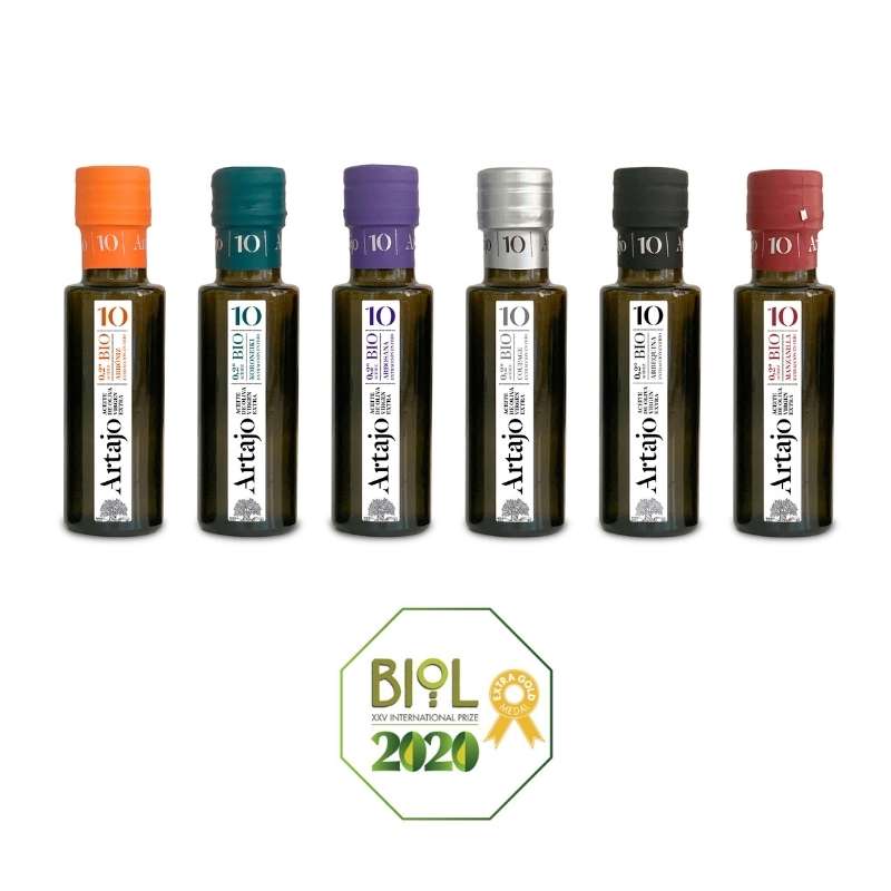 Samenstelling van het proefpakket Artajo 10 biologische extra olijfolie van eerste persing