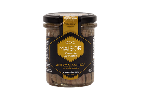 Cantabrische ansjovisfilets in olijfolie, 170 g van MAISOR - Getaria / Gipuzkoa - Nederland - FRESKOA STORE